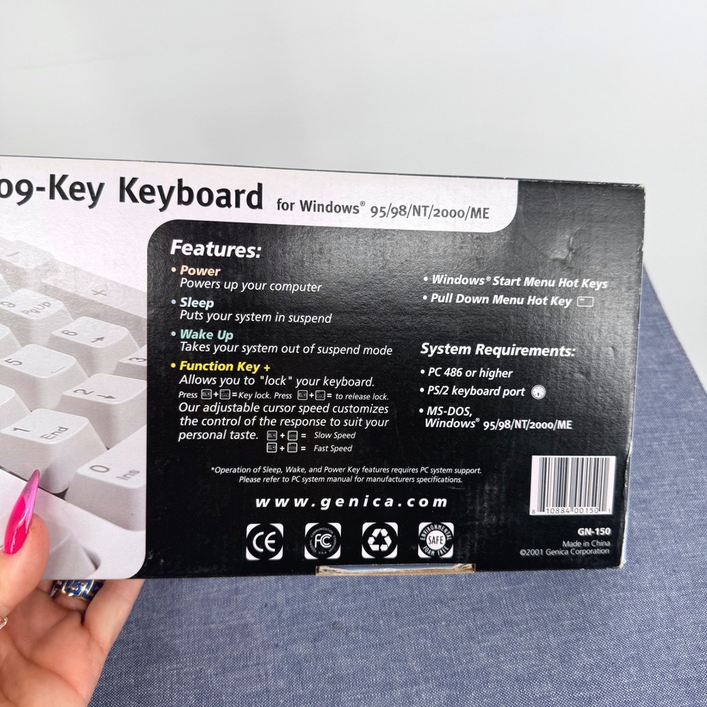 Genica Keyboard Vintage 109-Key Quiet Touch Hot Keys Windows 95/ 98/ NT 2000‎ ME - Picture 2 of 6